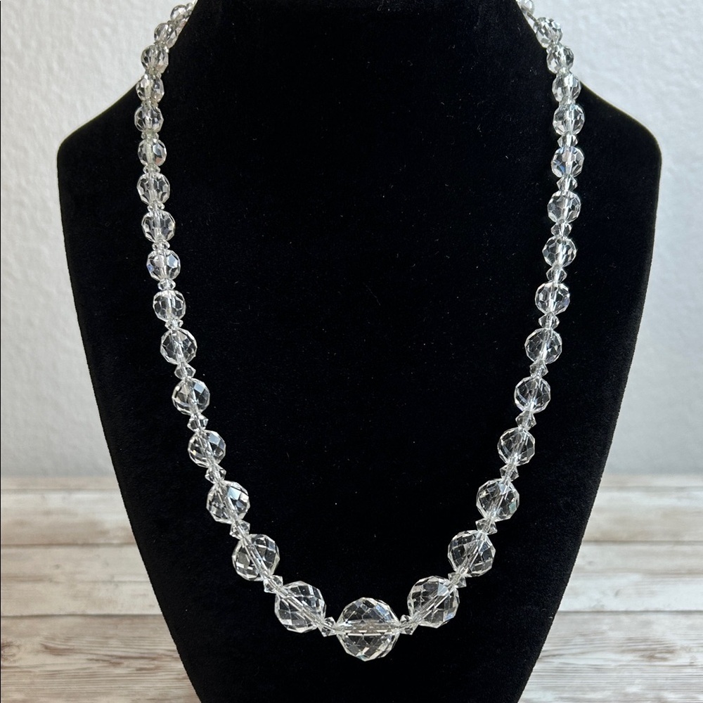 Vintage Multi Faceted Crystal Beaded Necklace